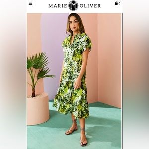 Marie Oliver NWT Reid Midi Dress in Clover Palm print